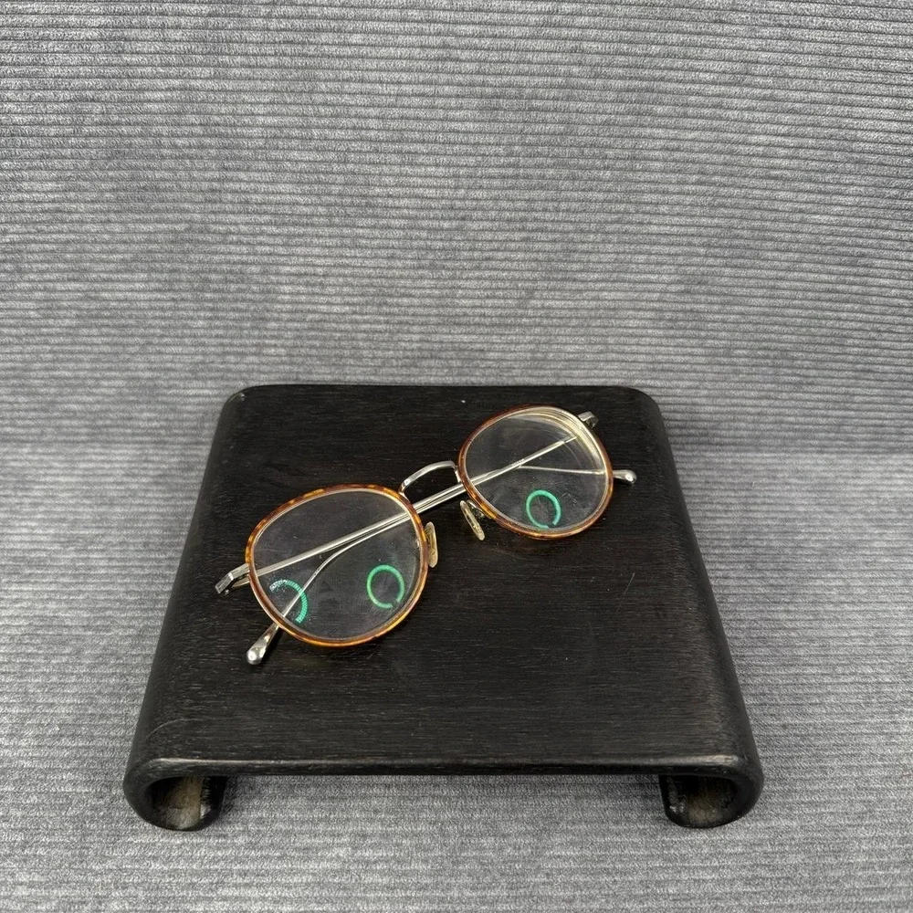 Zenni Round Tortoise Shell Eyeglasses Silver Metal Frame Retro Clear Lens